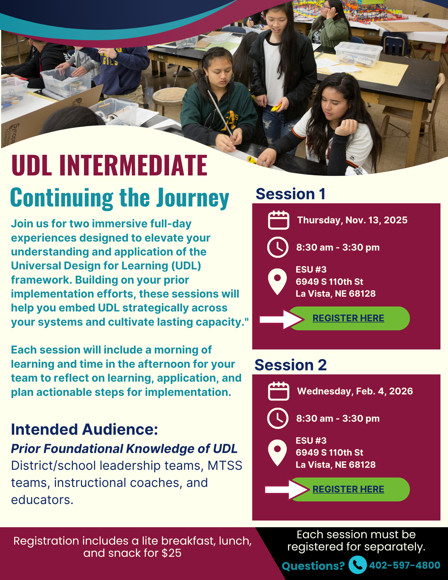 Click here to register for UDL Intermediate, 11-13-25 & 2-4-26, #24569